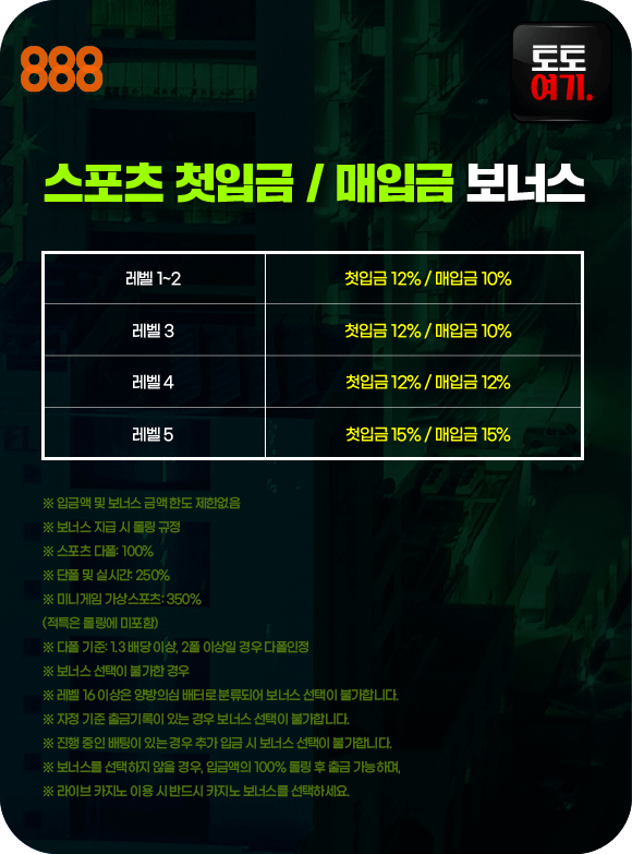 스포츠 첫입금 / 매입금 보너스