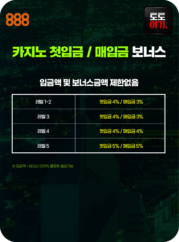 카지노 첫입금 / 매입금 보너스