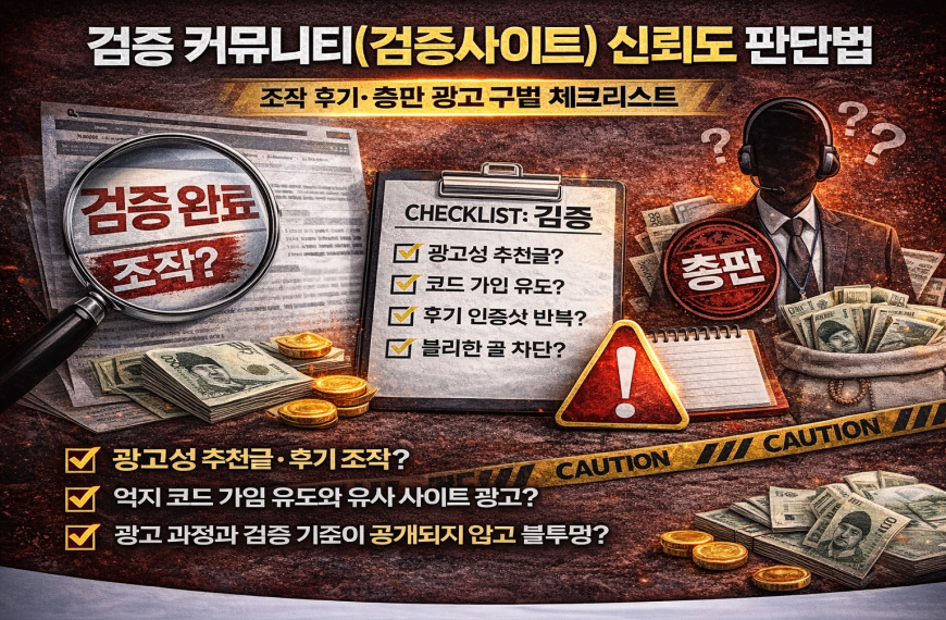 검증 커뮤니티(검증사이트) 신뢰도 판단법