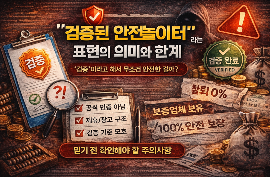 “검증된 안전놀이터”라는 표현의 의미와 한계