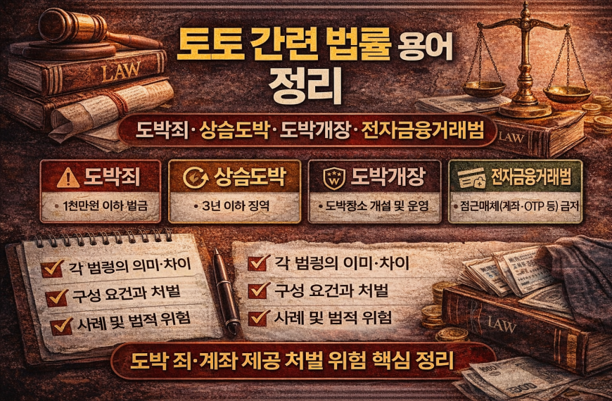 토토 관련 법률 용어 정리