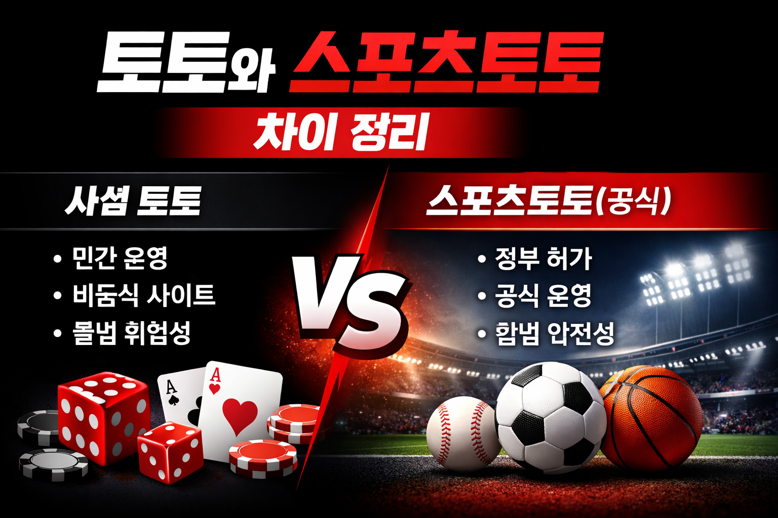 토토와 스포츠토토 차이 정리