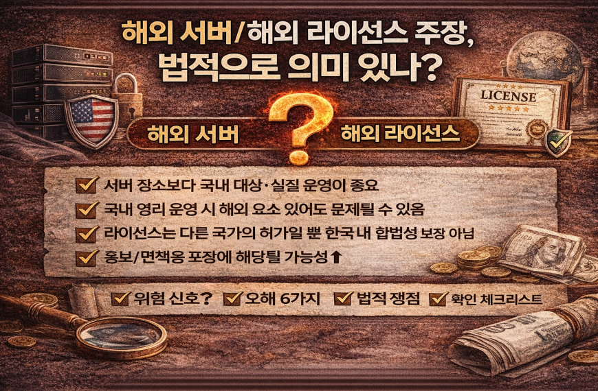 해외 서버/해외 라이선스 주장, 법적으로 의미 있나?