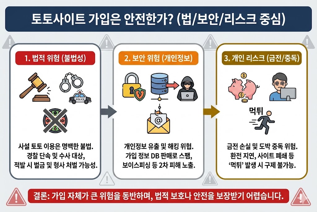 토토사이트 가입, 정말 안전한가? (법적 처벌, 보안 리스크, 먹튀 예방 완벽 가이드)