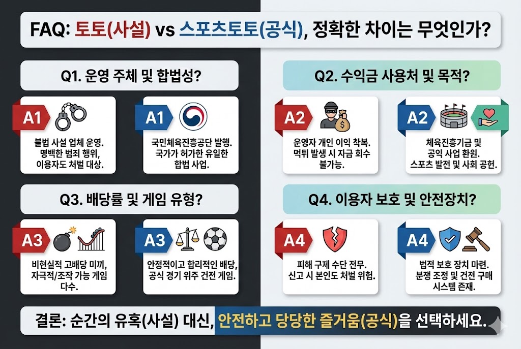 토토와 스포츠토토(공식) 차이는? 배당, 세금, 처벌 완벽 비교 FAQ