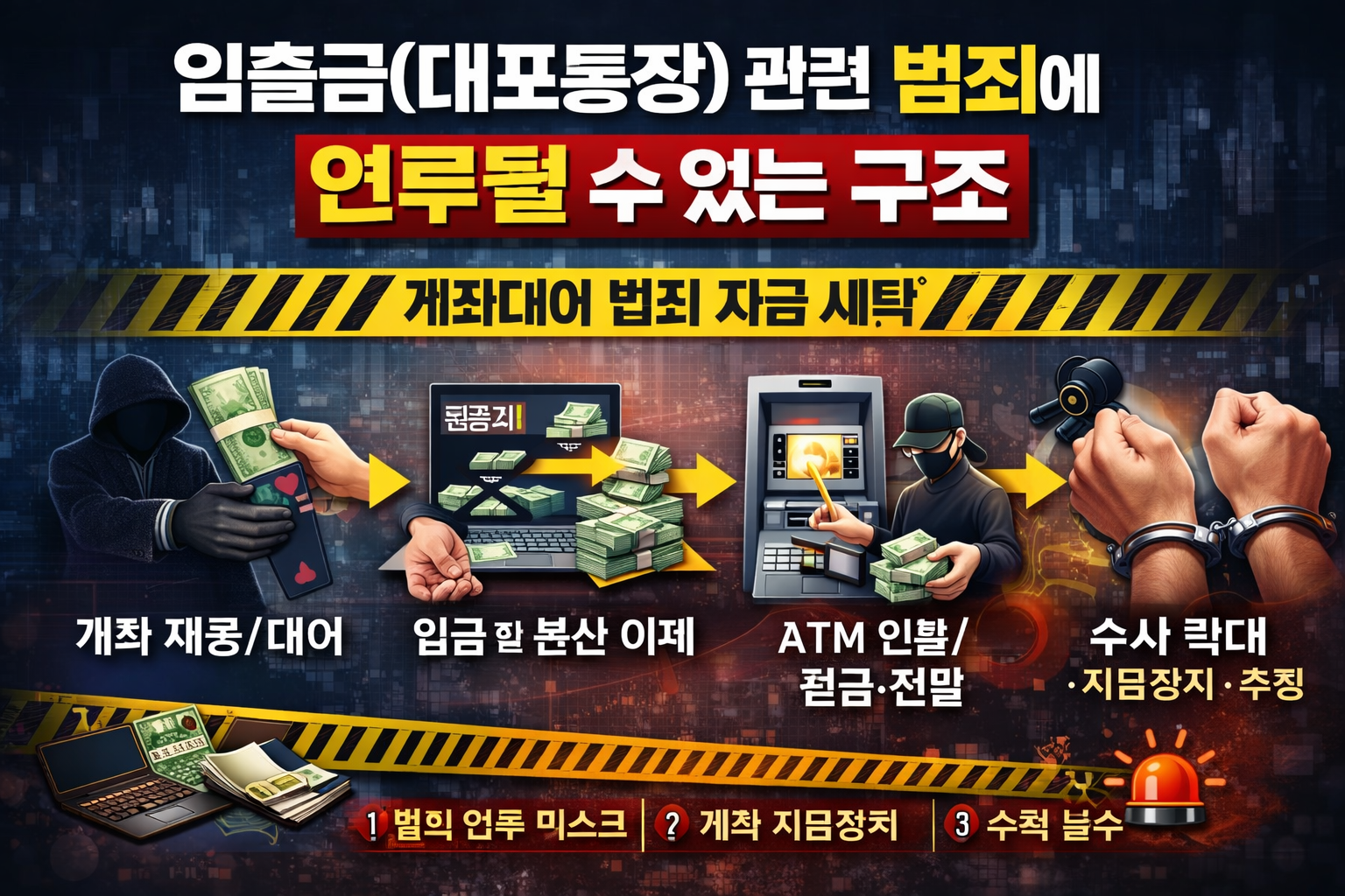 입출금(대포통장) 관련 범죄에 연루될 수 있는 구조