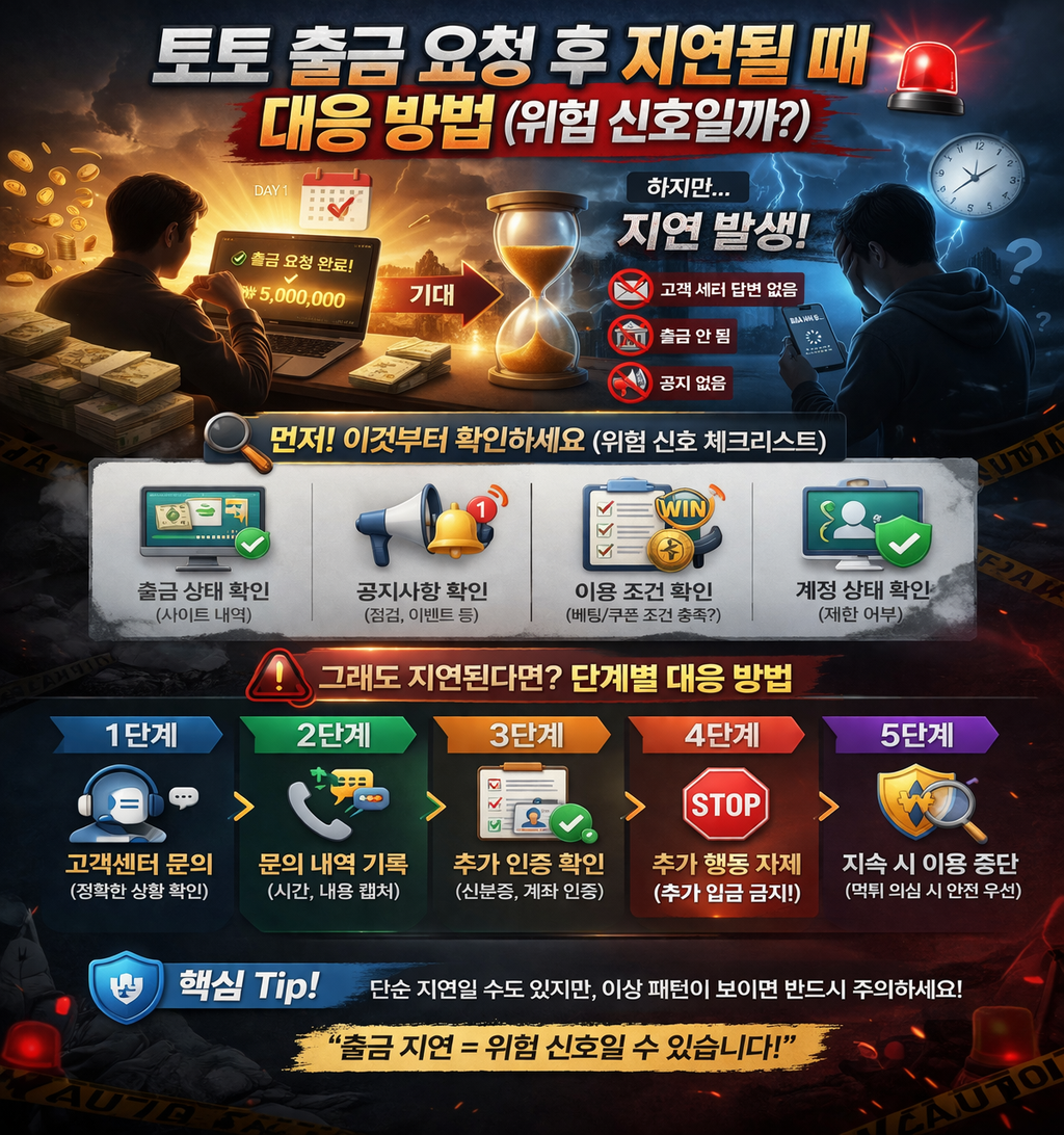 토토 출금 요청 후 지연될 때 대응 방법 (위험 신호일까?)