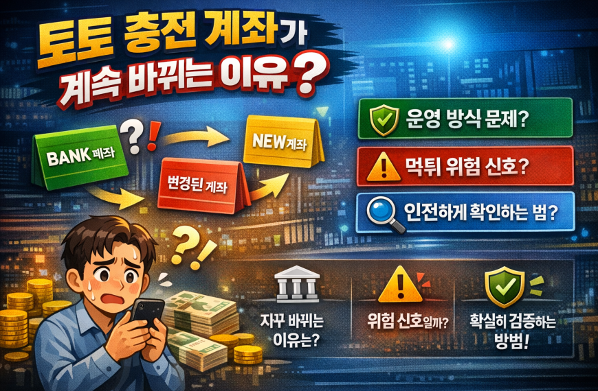 토토 충전계좌가 계속 바뀌는 이유