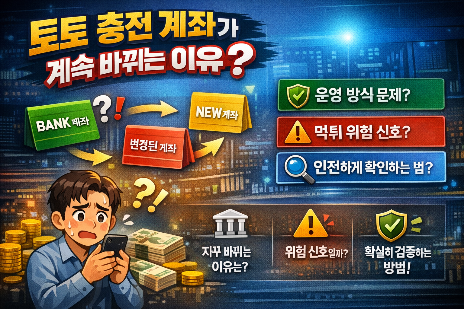 토토 충전 계좌가 계속 바뀌는 이유