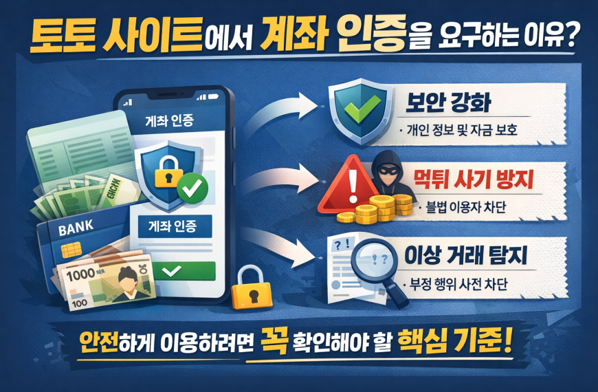 토토 사이트에서 계좌 인증을 요구하는 이유