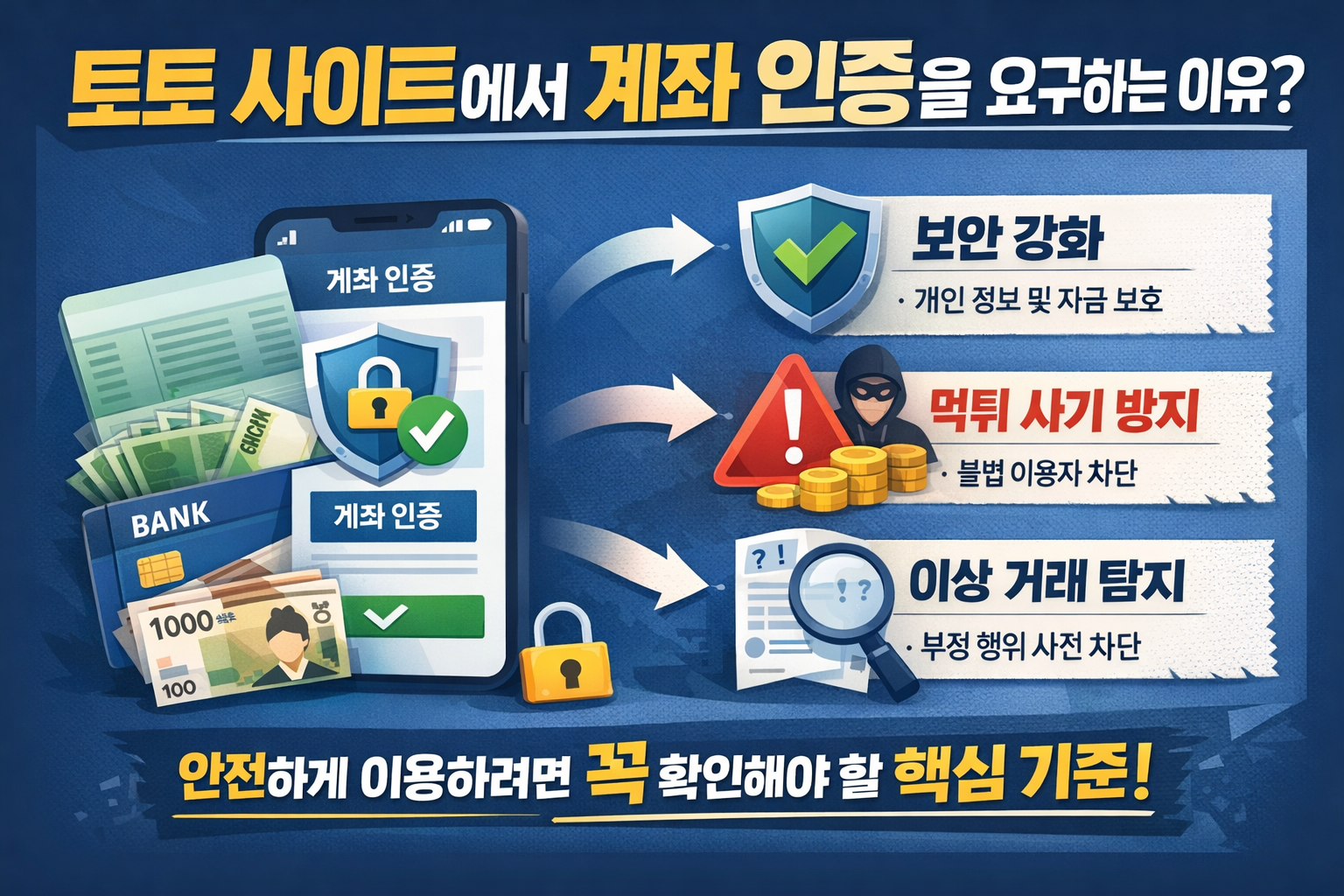 토토 사이트에서 계좌 인증 요구하는 이유