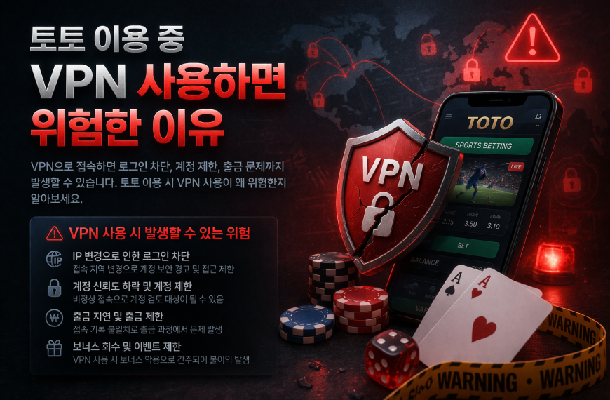 토토 이용 중 VPN 사용하면 위험한 이유