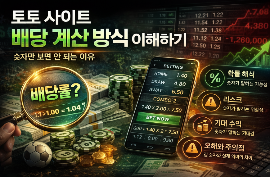 토토 사이트 배당 계산 방식을 설명하는 대표 이미지