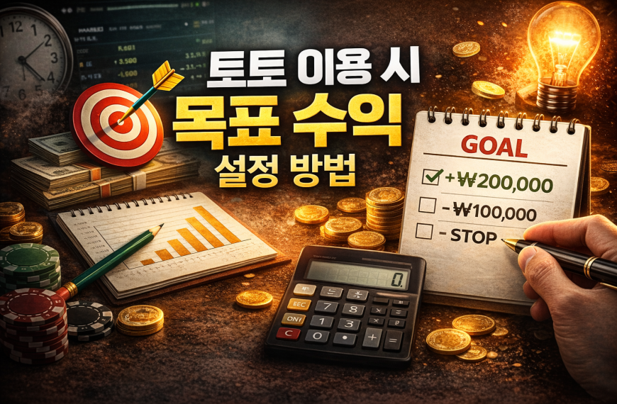 토토 이용 시 목표 수익 설정 방법과 예산 관리 기준을 표현한 대표 이미지