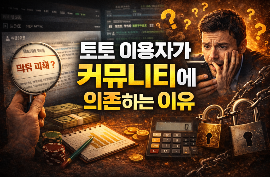 토토 이용자가 커뮤니티에 의존하는 이유와 정보 탐색 심리를 표현한 대표 이미지